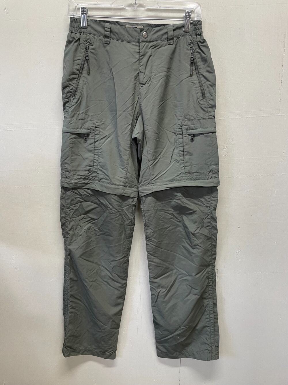 REI Women's Lightweight Nylon Convertible Cargo Hiking Pants Size 2 TALL Sage